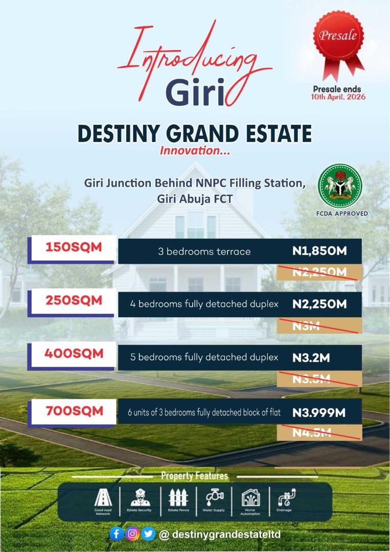 Introducing Giri — Destiny Grand Estate, Abuja (Presale Now Open)